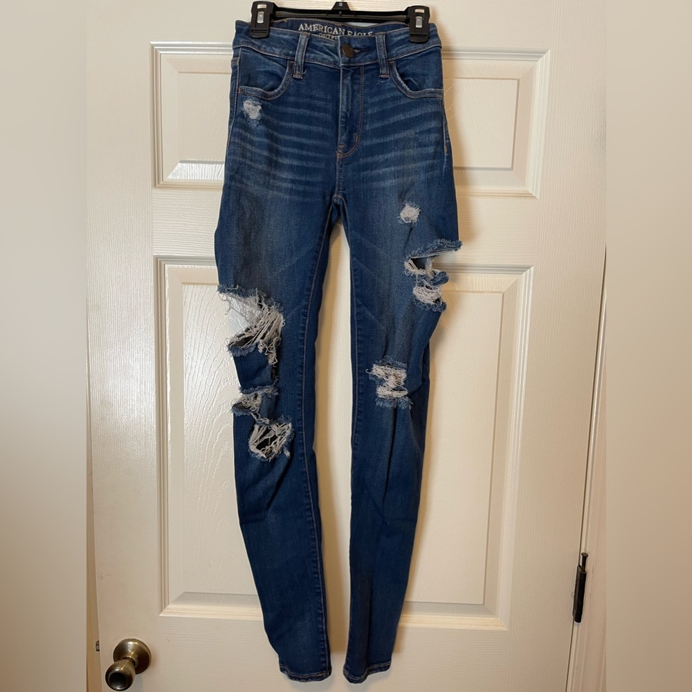 American Eagle Super Stretch High Rise Jegging! Size 00 Long